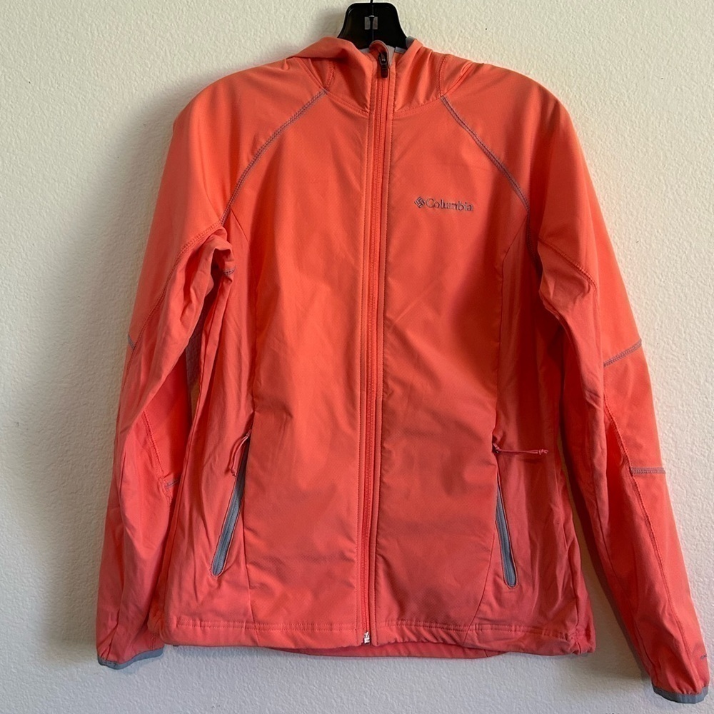 Columbia Jacket Women Medium Sweet
As Softshell Hoodie Pink Long Sleeve
Full Zip
